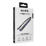 USB HUB S-link SWV-USBC023 4 in 1 Gray Metal TypeC to 2*USB2.0 USB 3.0, PD Type C Adapter, 39871 - Image 3