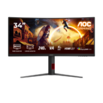 MONITOR AOC CU34G4Z 34" Curved Fast VA, WQHD 3440x1440, 240Hz, 1500R, 1ms, DisplayHDR 400, Adaptive Sync, 2x HDMI 2.1, 1x DP 1.4, USB hub, Ergonomic