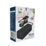 USB punjač 2xType-C + 2xUSB-A 4-port 100 W GaN USB PowerDelivery fast charger, black, GEMBIRD, TA-UC-2A2C-PD100-01-BK - Image 4