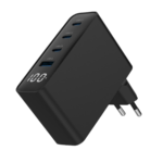 USB punjač 3xType-C + USB-A , 4-port 100W GaN USB fast charger, LCD, black, GEMBIRD, TA-UC-PDQC100LCD-01-BK - Image 2