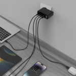 USB punjač 3xType-C + USB-A , 4-port 100W GaN USB fast charger, LCD, black, GEMBIRD, TA-UC-PDQC100LCD-01-BK - Image 3