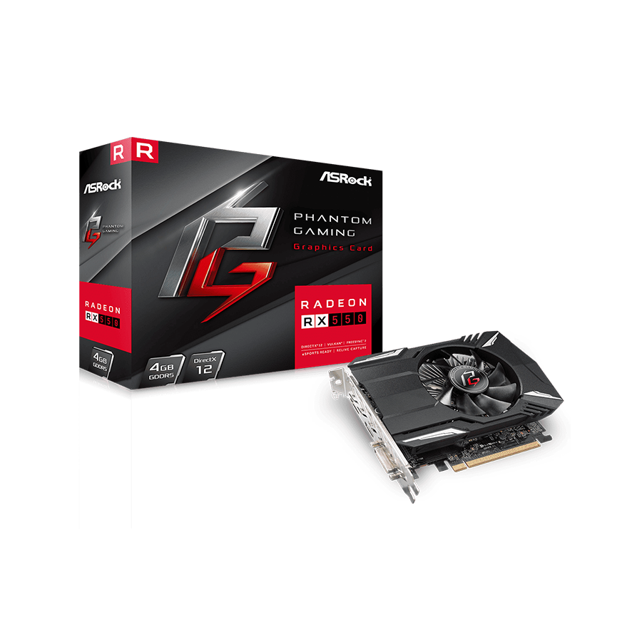 0141466_asrock-phantom-gaming-rx550-4g-amd-radeon-rx-550-4gb-gddr5-128bit-dvihdmidp ASROCK Phantom Gaming RX550 4G AMD Radeon RX 550 4GB GDDR5 128bit DVI,HDMI,DP - Image 1