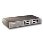 TP-Link 16-Port Gigabit Desktop/Rackmount Switch, 16 10/100/1000M RJ45 ports, 1U 13-inch rack-mountable steel case, energy-efficient technology, supports MAC address self-learning, Auto MDI/MDIX and Auto negotiation, Jumbo Frame support