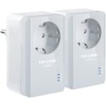 Tp-Link AV600 Powerline Adapter with AC Pass Through Starter Kit, 600Mbps Powerline Data rate, 1 Fast Ethernet port, HomePlug AV standard, Protoc.: IEEE802.3, IEEE802.3u, Range up to 300m, Green Powerline, Plug and Play, Twin Pack