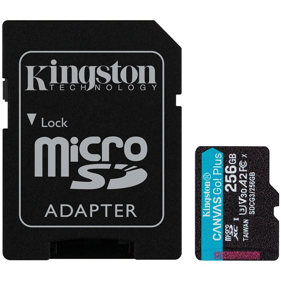 Kingston 256GB microSDXC Canvas Go Plus 170R A2 U3 V30 Card + ADP Kingston 256GB microSDXC Canvas Go Plus 170R A2 U3 V30 Card + ADP - Image 1
