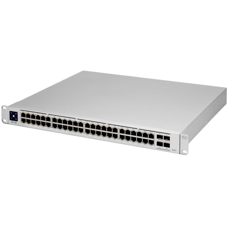 Ubiquiti USW-PRO-48-POE 48 port gigabit L3 PoE++ switch, 40 x GbE PoE+ Ports, 8 x GbE PoE++ ports, 4 x 10G SFP+ ports, 600W total PoE availability, Layer 3 switching, Near-silent cooling, LCM display 1.3" touchscreen Ubiquiti USW-PRO-48-POE 48 port gigabit L3 PoE++ switch, 40 x GbE PoE+ Ports, 8 x GbE PoE++ ports, 4 x 10G SFP+ ports, 600W total PoE availability, Layer 3 switching, Near-silent cooling, LCM display 1.3" touchscreen - Image 1