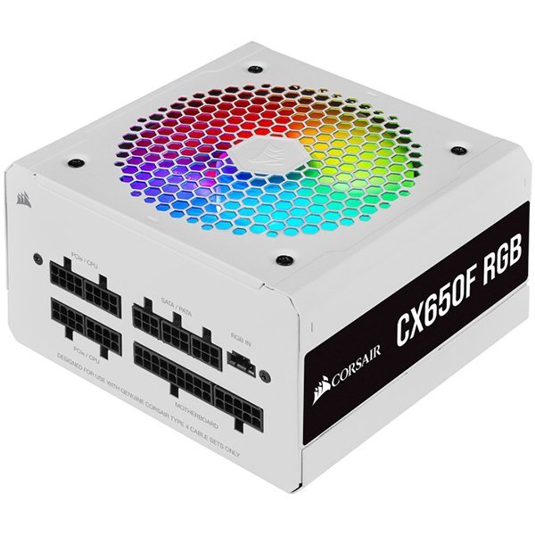 CORSAIR CX Series, CX750F 750W 80+ Bronze Fully Modular PSU, RGB, White CORSAIR CX Series, CX750F 750W 80+ Bronze Fully Modular PSU, RGB, White - Image 1