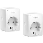 TP-Link Tapo P100(2-pack) Mini Smart Wi-Fi Socket, 220-240 V, 50/60 Hz, Max Load 10 A, 1200W, , 2.4 GHz Wi-Fi, Bluetooth 4.2 (onboarding only), 802.11 b/g/n, Amazon Certified for Humans (FFS), Voice Control (works with Amazon Alexa and Google As.)