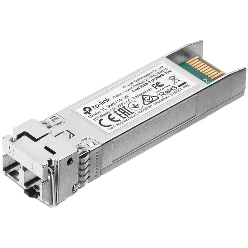 TP-Link TL-SM5110-SR 10GBase-SR SFP+ LC Transceiver, 850nm Multi-mode, LC Duplex Connector, Up to 300m Distance, Supports Digital Diagnostic Monitoring (DDM), Hot-Pluggable TP-Link TL-SM5110-SR 10GBase-SR SFP+ LC Transceiver, 850nm Multi-mode, LC Duplex Connector, Up to 300m Distance, Supports Digital Diagnostic Monitoring (DDM), Hot-Pluggable - Image 1