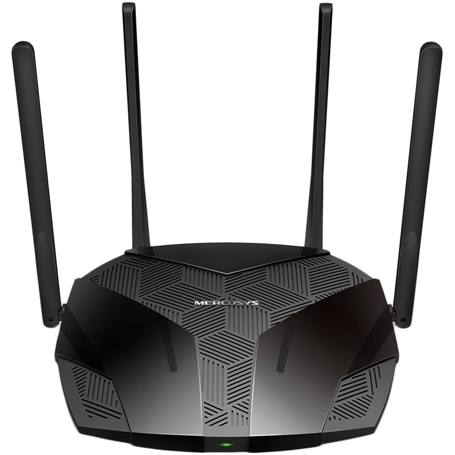 Mercusys MR80X AX3000 Dual-Band Wi-Fi 6 Router, 574 Mbps at 2.4 GHz + 2402 Mbps at 5 GHz, 4× Fixed External Antennas, 3× G LAN Ports, 1× G WAN Port, 1024-QAM, OFDMA, HE160, Router/AP mode, Beamforming, MU-MIMO, VPN server, TWT, Smart Connect, WPA3 Mercusys MR80X AX3000 Dual-Band Wi-Fi 6 Router, 574 Mbps at 2.4 GHz + 2402 Mbps at 5 GHz, 4× Fixed External Antennas, 3× G LAN Ports, 1× G WAN Port, 1024-QAM, OFDMA, HE160, Router/AP mode, Beamforming, MU-MIMO, VPN server, TWT, Smart Connect, WPA3 - Image 1