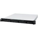 Synology RackStation RS822+, 1U, 4-bays, AMD Ryzen V1500B 4-core 2.2 GHz; 2 GB DDR4 ECC SODIMM, 1x free memory slot (up to 32GB upgradable); 4x RJ45 1GbE, 2x USB 3.1; PCIe Gen3 – Card/M2D20, 150W PS, 3yr warranty