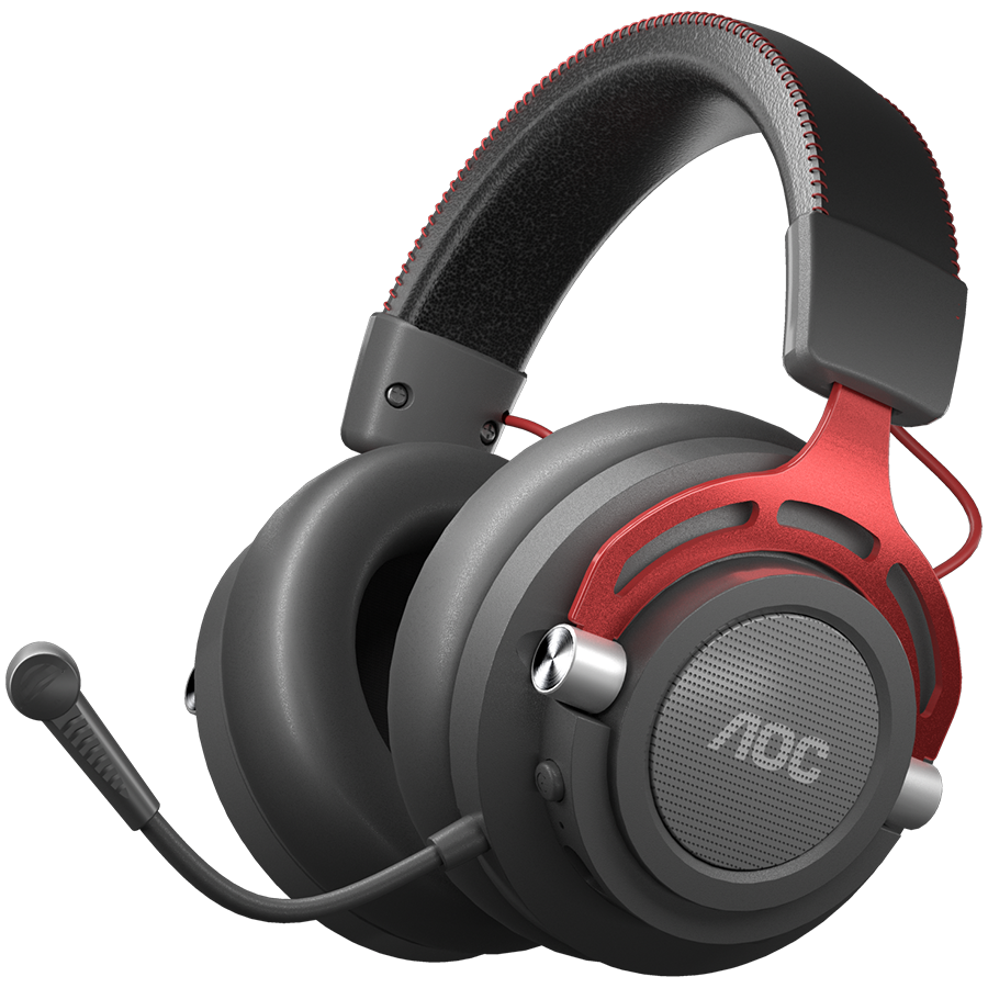 AOC Gaming Wireless Headset GH401 2.4 GHz with USB Reciever, 3.5 mm, Stereo, Unidirectional, Detachable, Max Range: 20 m, battery max 17 hours, 2y AOC Gaming Wireless Headset GH401 2.4 GHz with USB Reciever, 3.5 mm, Stereo, Unidirectional, Detachable, Max Range: 20 m, battery max 17 hours, 2y - Image 1