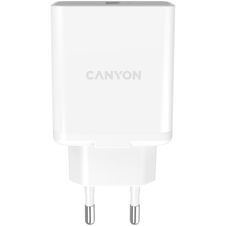 CANYON H-36-01, QC3.0 36W WALL Charger with 1-USB A Input: 100V-240V, Output: USB-A:QC3.0 36W (5V3A/9V3.0A/12V3.0A), Eu plug , Over- Voltage , over-heated, over-current and short circuit protection Compliant with CE RoHs,ERP.Size:90*46*27.5mm, 71g, Whi CANYON H-36-01, QC3.0 36W WALL Charger with 1-USB A Input: 100V-240V, Output: USB-A:QC3.0 36W (5V3A/9V3.0A/12V3.0A), Eu plug , Over- Voltage , over-heated, over-current and short circuit protection Compliant with CE RoHs,ERP.Size:90*46*27.5mm, 71g, Whi - Image 1