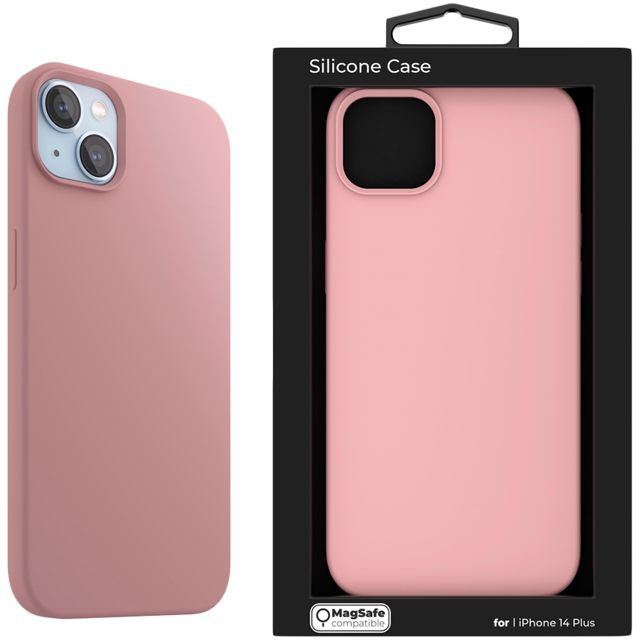 Next One MagSafe Silicone Case for iPhone 14 Max Ballet Pink Next One MagSafe Silicone Case for iPhone 14 Max Ballet Pink - Image 1