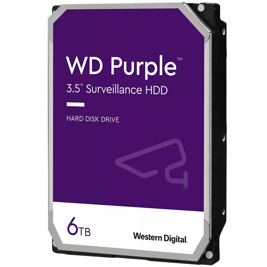 HDD Video Surveillance WD Purple 6TB CMR, 3.5'', 256MB, SATA 6Gbps, TBW: 180 HDD Video Surveillance WD Purple 6TB CMR, 3.5'', 256MB, SATA 6Gbps, TBW: 180 - Image 1