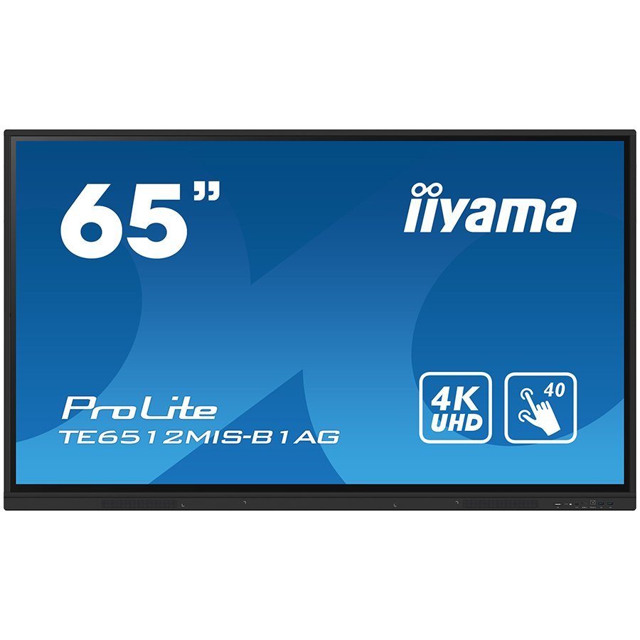 Iiyama ProLite TE6512MIS-B1AG65" Diagonal Class (64.5" viewable) LED-backlit LCD display interactive digital signage with built-in media player / optional slot-in PC capability / touchscreen (multi touch) 4K UHD (2160p) 3840 x 2160 direct-lit LED bl Iiyama ProLite TE6512MIS-B1AG65" Diagonal Class (64.5" viewable) LED-backlit LCD display interactive digital signage with built-in media player / optional slot-in PC capability / touchscreen (multi touch) 4K UHD (2160p) 3840 x 2160 direct-lit LED bl - Image 1