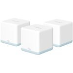 Mercusys Halo H30G(3-pack) AC1300 Whole Home Mesh Wi-Fi System, 400 Mbps at 2.4 GHz + 867 Mbps at 5 GHz, 2× Internal Antennas, 2× Gigabit Ports per Unit (WAN/LAN auto-sensing), MERCUSYS APP, Router/AP Mode, One Unified Network, up to 100 devices