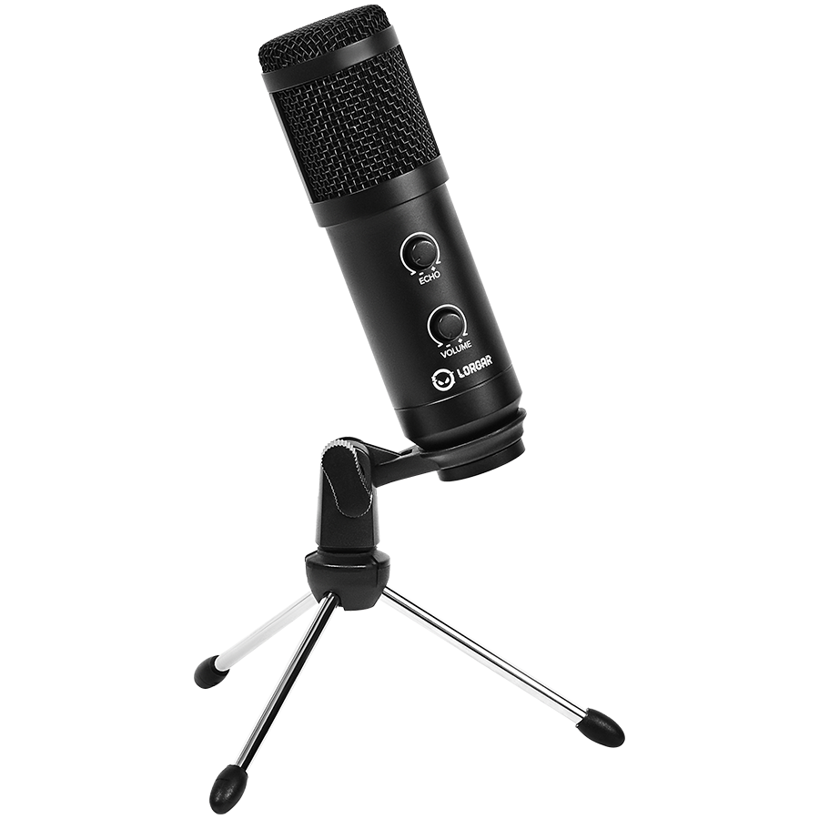 LORGAR Soner 313, Gaming Microphones, Black, USB condenser microphone with Volume Knob & Echo Kob, including 1x Microphone, 1 x 2.5M USB Cable, 1 x Tripod Stand, 1 x User Manual, body size: Φ47.4*158.2*48.1mm, weight: 243.0g LORGAR Soner 313, Gaming Microphones, Black, USB condenser microphone with Volume Knob & Echo Kob, including 1x Microphone, 1 x 2.5M USB Cable, 1 x Tripod Stand, 1 x User Manual, body size: Φ47.4*158.2*48.1mm, weight: 243.0g - Image 1