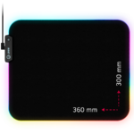 Lorgar Steller 913, Gaming mouse pad, High-speed surface, anti-slip rubber base, RGB backlight, USB connection, Lorgar WP Gameware support, size: 360mm x 300mm x 3mm, weight 0.250kg