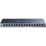 TP-Link TL-SG116P 16-Port Gigabit Desktop Switch with 16-Port PoE+, 802.3at/af, 120 W PoE Power, Desktop Steel Case, Extend Mode for 250m PoE Transmitting, Priority Mode for Port1-4, Isolation Mode, PoE Auto Recovery, Intelligent Power Management