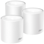 TP-Link Deco X10 (3-pack) AX1500 Whole Home Mesh Wi-Fi 6 System, 300 Mbps at 2.4 GHz + 1201 Mbps at 5 GHz,Internal Antennas, 2× Gigabit Ports (WAN/LAN auto-sensing),Deco App, Router/AP Mode, IPv6, IPTV, Parental Controls, QoS, OFDMA, MU-MIMO, WPA3