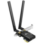AX3000 Dual Band Wi-Fi 6 Bluetooth PCI Express AdapterSPEED: 2402 Mbps at 5 GHz + 574 Mbps at 2.4 GHzSPEC: 2× High Gain External AntennasFEATURE: MU-MIMO, OFDMA, 1024 QAM, HE160, WPA3, Bluetooth 5.2
