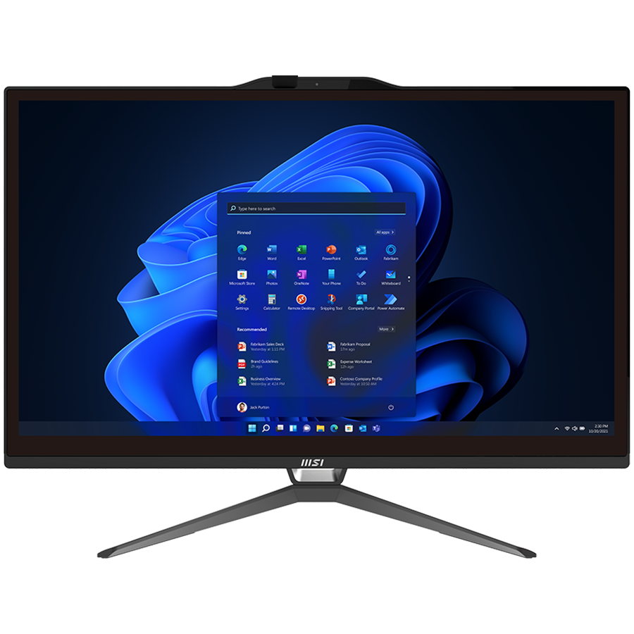 MSI PRO AP222T AIO Desktop FHD Multi Touch 21.5" AntiGlare: Intel Pentium G7400, 4GB DDR4(1x4GB), 128GB NVMe SSD, WiFI&BT 5.0, No KYB and Mouse, COM PORT, Color Black, Win11Pro MSI PRO AP222T AIO Desktop FHD Multi Touch 21.5" AntiGlare: Intel Pentium G7400, 4GB DDR4(1x4GB), 128GB NVMe SSD, WiFI&BT 5.0, No KYB and Mouse, COM PORT, Color Black, Win11Pro - Image 1