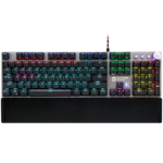 CANYON Nightfall GK-7, Wired Gaming Keyboard,Black 104 mechanical switches,60 million times key life, 22 types of lights,Removable magnetic wrist rest,4 Multifunctional control knob,Trigger actuation 1.5mm,1.6m Braided cable,US layout,dark grey, size:435*125*37.47mm