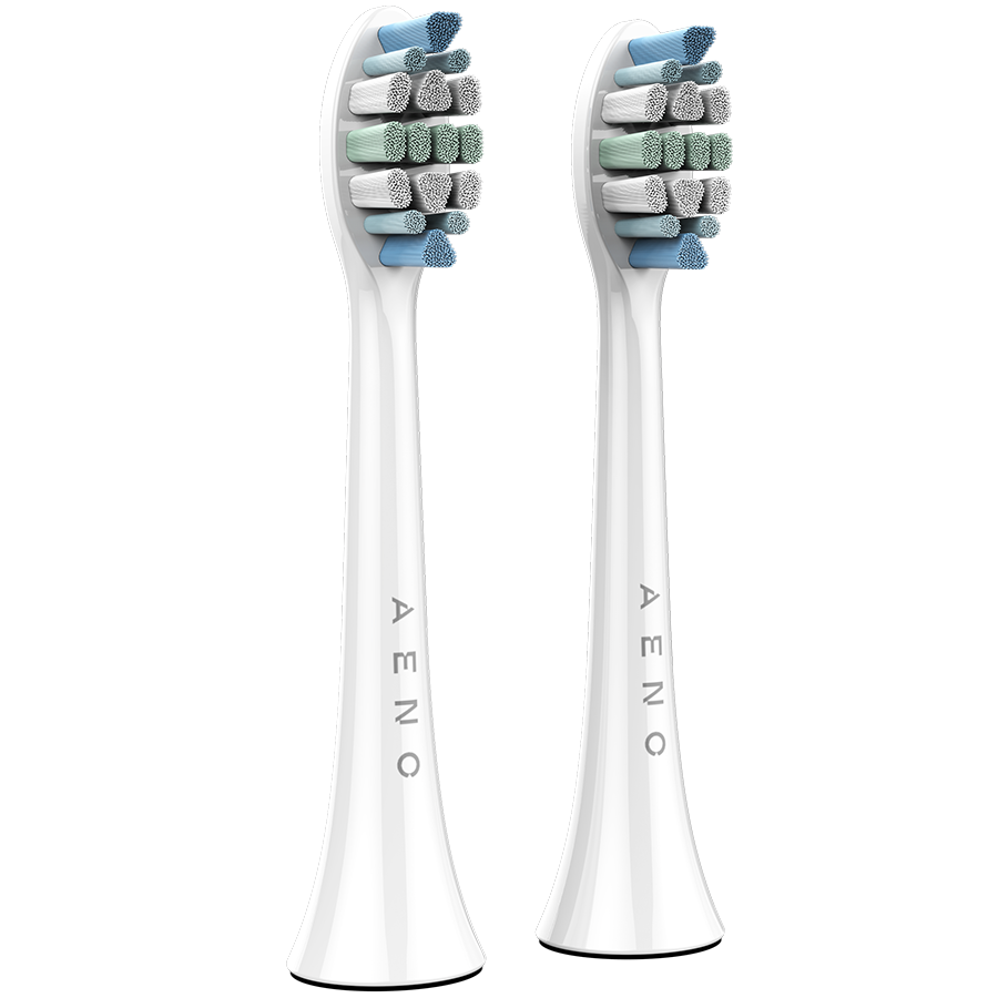 AENO Replacement toothbrush heads, White, Dupont bristles, 2pcs in set (for ADB0003/ADB0005 and ADB0004/ADB0006) AENO Replacement toothbrush heads, White, Dupont bristles, 2pcs in set (for ADB0003/ADB0005 and ADB0004/ADB0006) - Image 1
