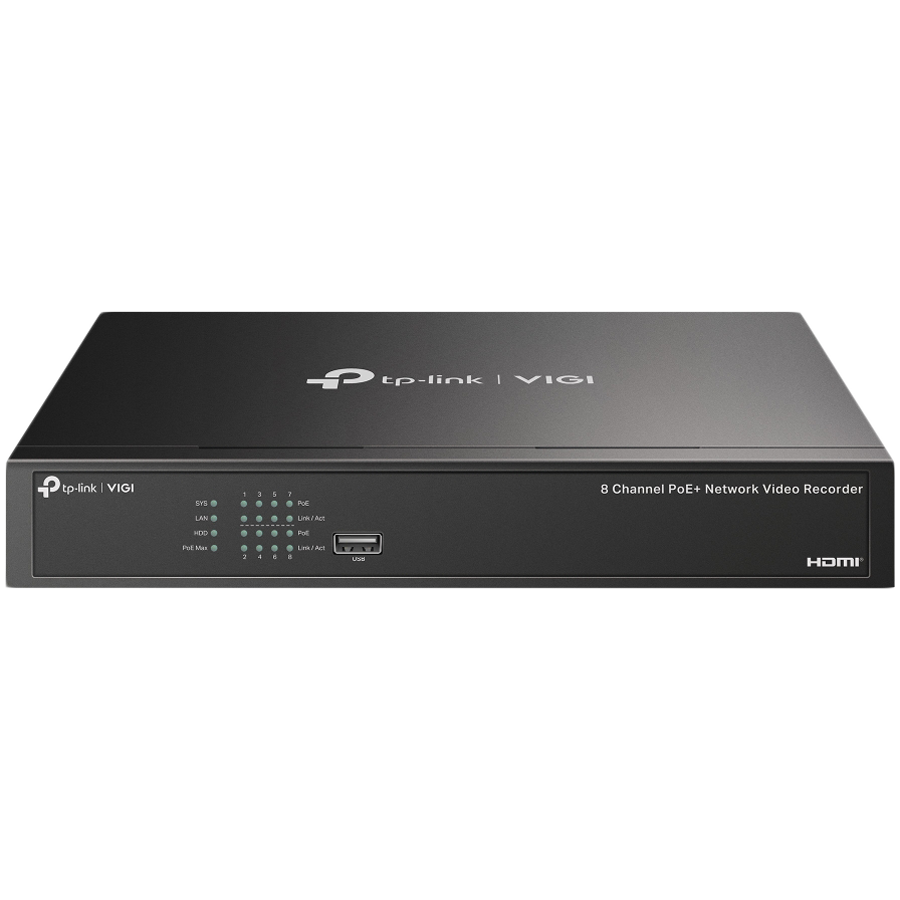 8 Channel PoE+ Network Video RecorderSPEC: H.265+/H.265/H.264+/H.264, Up to 8MP resolution, Decoding capability/8-ch@2MP/4-ch @4MP,80 Mbps Incoming Bandwidth(up to 8 channels),8× 10/100 Mbps PoE+ Ports, PoE Powe 53W, 802.3 af/at,1× SATA Interface 8 Channel PoE+ Network Video RecorderSPEC: H.265+/H.265/H.264+/H.264, Up to 8MP resolution, Decoding capability/8-ch@2MP/4-ch @4MP,80 Mbps Incoming Bandwidth(up to 8 channels),8× 10/100 Mbps PoE+ Ports, PoE Powe 53W, 802.3 af/at,1× SATA Interface - Image 1