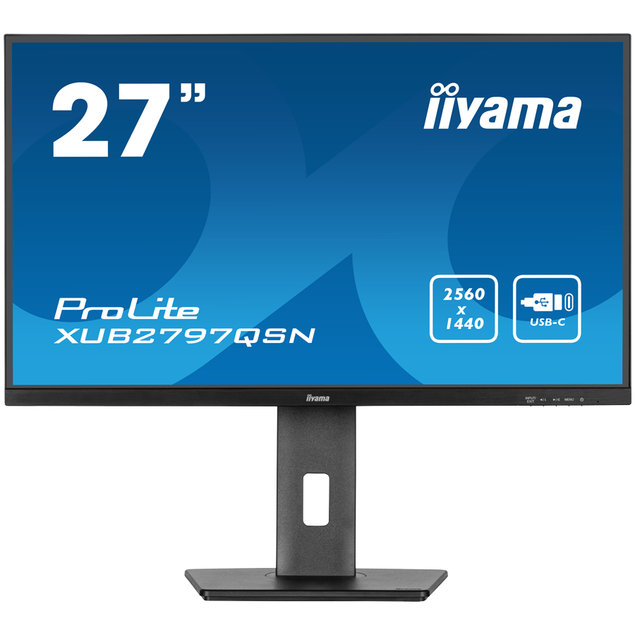 IIYAMA Monitor LED XUB2797QSN-B2 27" IPS 2560 x 1440 @100Hz 300 cd/m² 1300:1 1ms HDMI DP USB-C 65W RJ45 Daisy Chain USB Hub 3.2 height, swivel, tilt, pivot (rotation both sides), 3-side borderless design, matte finish IIYAMA Monitor LED XUB2797QSN-B2 27" IPS 2560 x 1440 @100Hz 300 cd/m² 1300:1 1ms HDMI DP USB-C 65W RJ45 Daisy Chain USB Hub 3.2 height, swivel, tilt, pivot (rotation both sides), 3-side borderless design, matte finish - Image 1