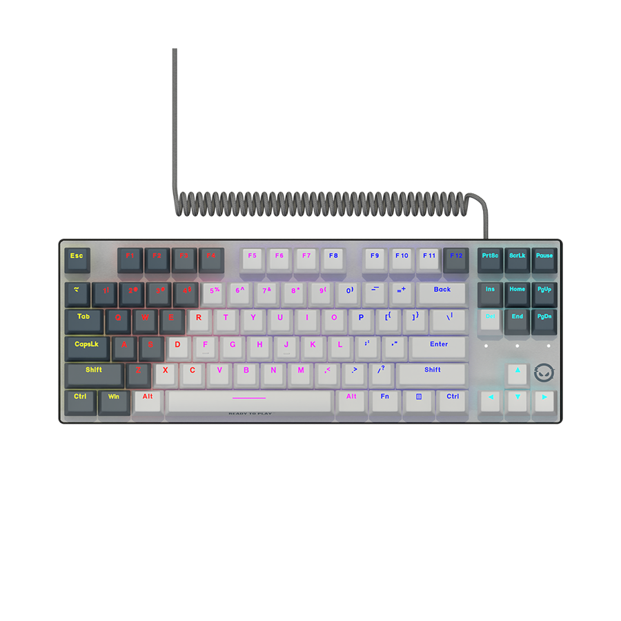 LORGAR Azar 514TKL, Wired RGB mechanical gaming keyboard, white, EN layout LORGAR Azar 514TKL, Wired RGB mechanical gaming keyboard, white, EN layout - Image 1