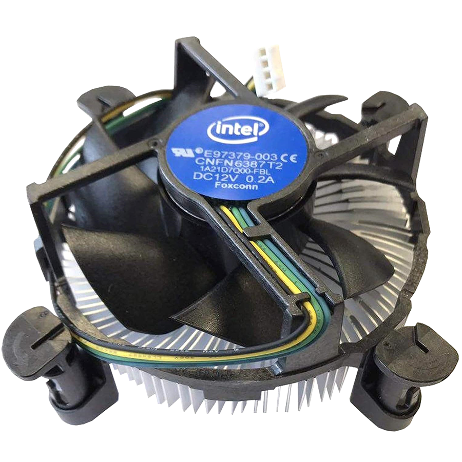 Intel E97379-003 Core i3/i5/i7 Socket 1150/1155/1156 4-Pin Connector CPU Cooler with Aluminum Heatsink and 3.5-Inch Fan for Desktop PC Computer Intel E97379-003 Core i3/i5/i7 Socket 1150/1155/1156 4-Pin Connector CPU Cooler with Aluminum Heatsink and 3.5-Inch Fan for Desktop PC Computer - Image 1