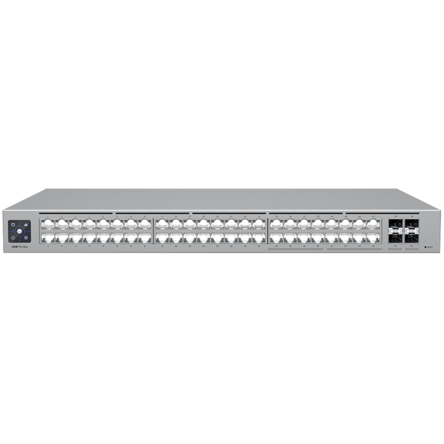 Ubiquiti 48-port, Layer 3 Etherlighting switch with 2.5 GbE, 16x 2.5 GbE RJ45 ports, 32x GbE RJ45 ports, 4x 10G SFP+ ports Ubiquiti 48-port, Layer 3 Etherlighting switch with 2.5 GbE, 16x 2.5 GbE RJ45 ports, 32x GbE RJ45 ports, 4x 10G SFP+ ports - Image 1