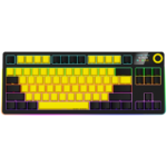 LORGAR KBP70TKLW, Wireless TKL Mechanical Gaming Keyboard Pro, Black/yellow, EN layout