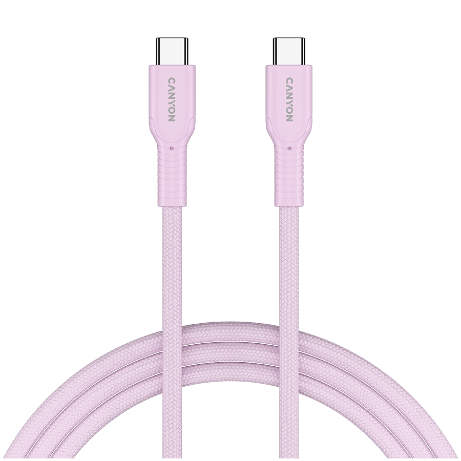 CANYON cable OnWire 60CL C-C 60W COLOR Braided 1m Pink CANYON cable OnWire 60CL C-C 60W COLOR Braided 1m Pink - Image 1