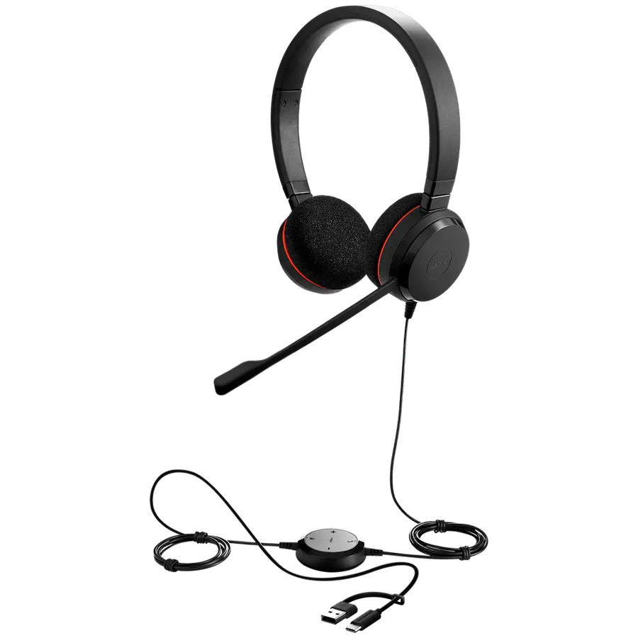JABRA Evolve 20, Stereo UC, USB C/A adapter JABRA Evolve 20, Stereo UC, USB C/A adapter - Image 1