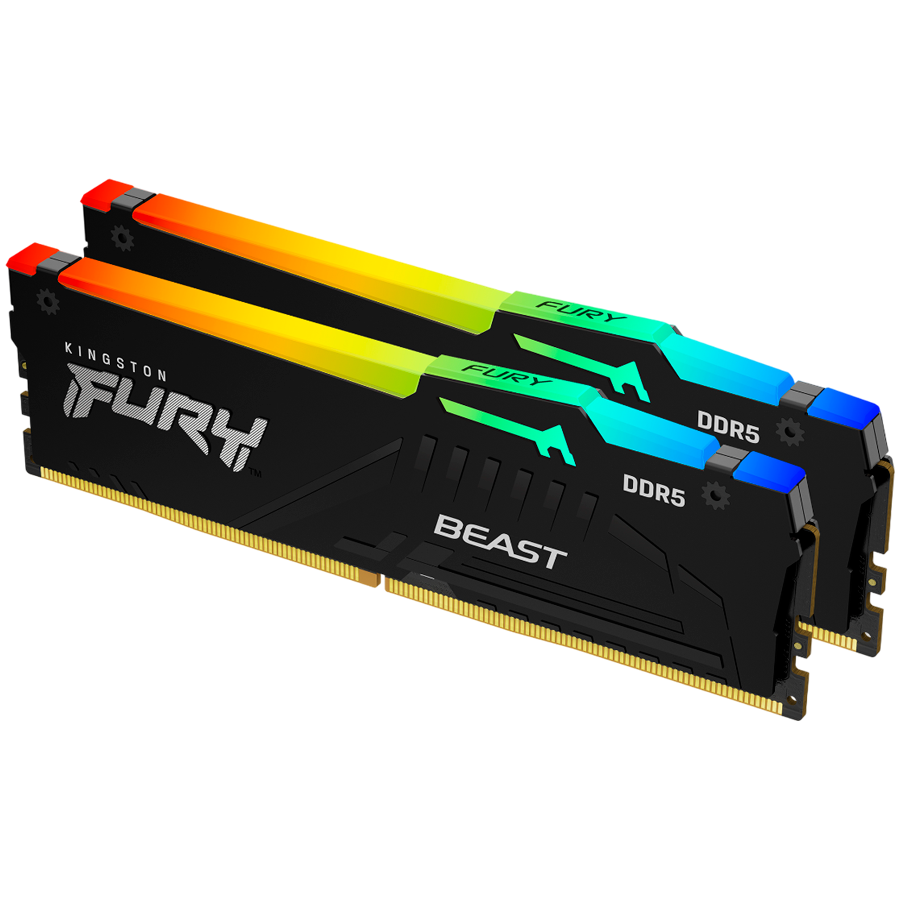 Kingston 32GB 6000MT/s DDR5 CL30 DIMM (Kit of 2) FURY Beast RGB EXPO Kingston 32GB 6000MT/s DDR5 CL30 DIMM (Kit of 2) FURY Beast RGB EXPO - Image 1