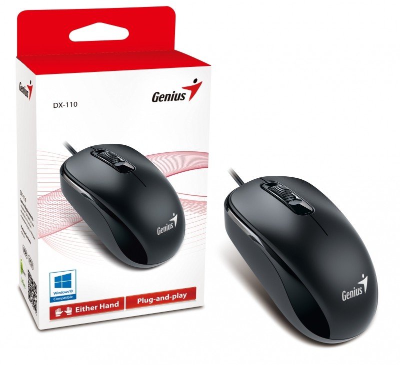 Genius miš DX-110 USB crni 1.000 DPI, USB veza,3 tipke, 1.5 m kabal Genius miš DX-110 USB crni 1.000 DPI, USB veza,3 tipke, 1.5 m kabal - Image 1