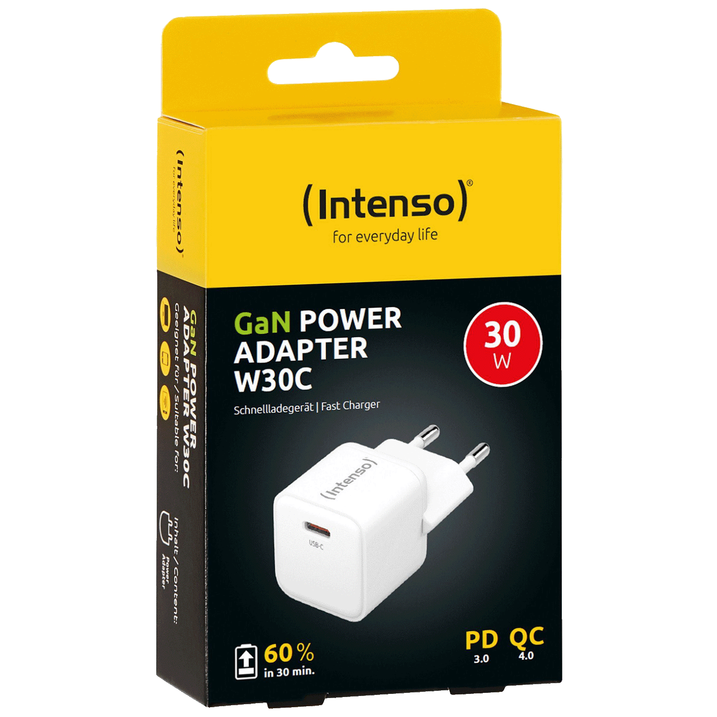 (Intenso) Punjač kučni, brzi, USB-C, 3A, 30W - Power Adapter W30C Gan (Intenso) Punjač kučni, brzi, USB-C, 3A, 30W - Power Adapter W30C Gan - Image 1
