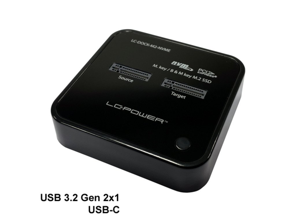LC-Power Docking station NVMEM.2 SSD, USB-C port, 2x SSD-a,Transfer rate do 10 Gb/s LC-Power Docking station NVMEM.2 SSD, USB-C port, 2x SSD-a,Transfer rate do 10 Gb/s - Image 1