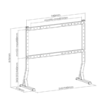Stalak/Nogare za TV VESA GEMBIRD TVS-D90F-01 black, 45" -  90" - Image 4