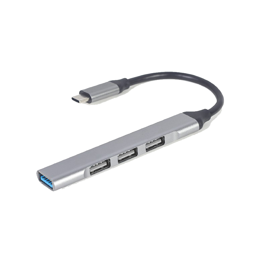 USB HUB GEMBIRD 4-port Type-C GEMBIRD (USB3 x 1 port, USB2 x 3 ports), silver, UHB-CM-U3P1U2P3-03 - Image 3