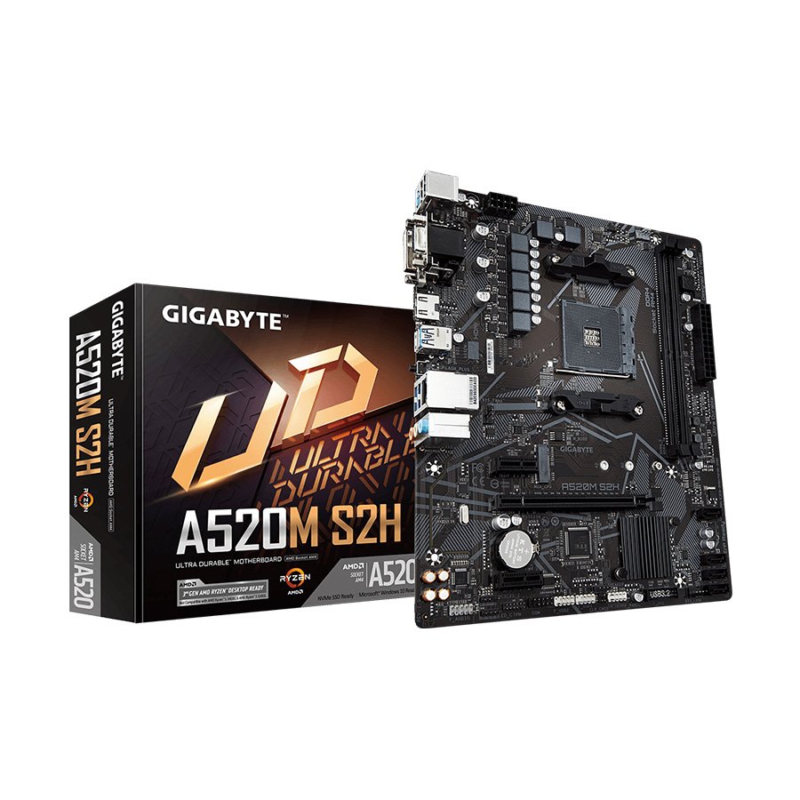 0118237_gigabyte-mb-a520m-s2h-12-am4-2xddr4-m2-4xsata-vga-dvi-hdmi-6xusb-matx GIGABYTE MB A520M S2H 1.2, AM4, 2xDDR4, M.2, 4xSATA, VGA, DVI, HDMI, 6xUSB, mATX - Image 1