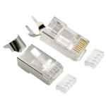 Konektor 10 komada GEMBIRD LC-PTF7-01/10, Shielded modular CAT7, pass-through type plug 15u" gold, plated - Image 2