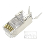 Konektor 10 komada GEMBIRD LC-PTF7-01/10, Shielded modular CAT7, pass-through type plug 15u" gold, plated - Image 4