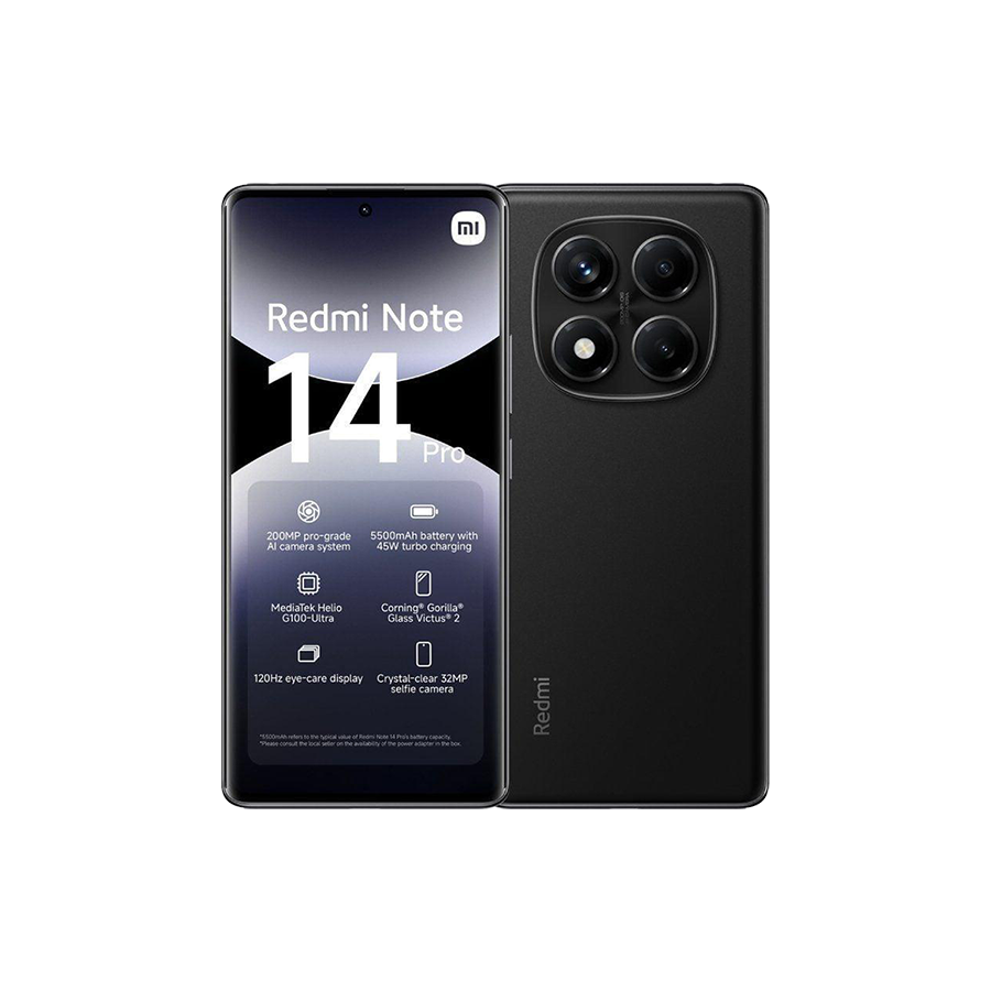 XIAOMI-REDMI-NOTE-14-PRO-black Mobitel Xiaomi REDMI NOTE 14 PRO 4G 8GB 256GB Black - Image 1