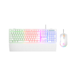 Tastatura + miš gaming RAMPAGE KM-RX7 Fortuna V2 Rainbow Lighting USB White Gaming Combo Us Layout English Gaming Keyboard 12800 DPI Mouse, 42578