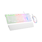 Tastatura + miš gaming RAMPAGE KM-RX7 Fortuna V2 Rainbow Lighting USB White Gaming Combo Us Layout English Gaming Keyboard 12800 DPI Mouse, 42578 - Image 2
