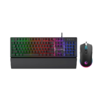 Tastatura + miš gaming RAMPAGE KM-RX7 FORTUNA V2 Rainbow Backlit USB Black Gaming Combo US Layout English Gaming Keyboard 12800 dpi Mouse, 42577